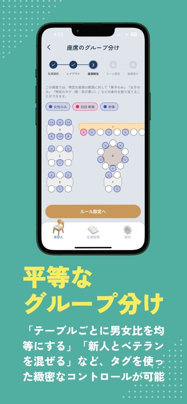 平等なグループ分け